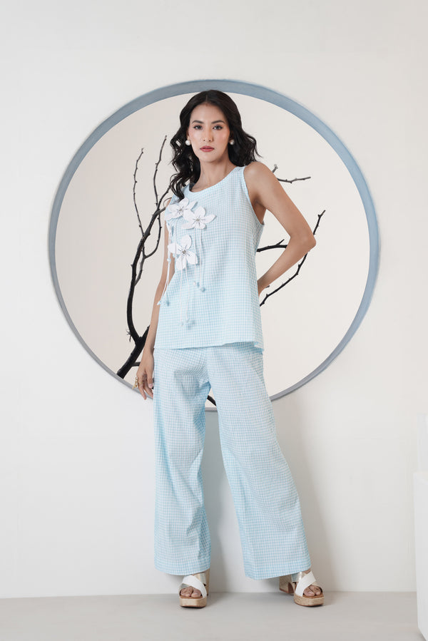 PASTEL BLUE FLORA FLOAT COORD SET