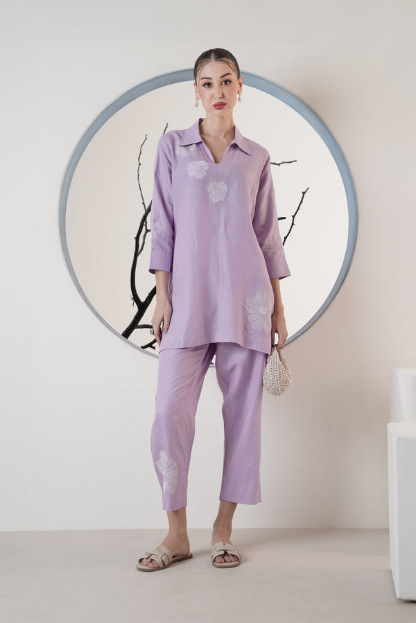 LILAC LINEN COORD SET