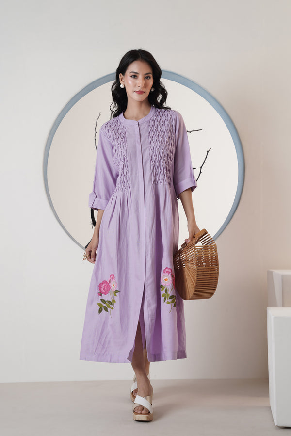 LILAC LINEN DRESS