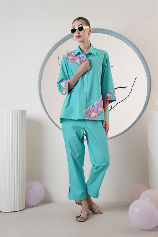 Blue Rivets Coord Set