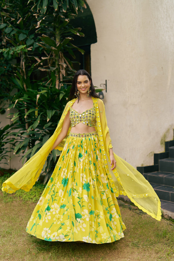 Sunshine Aviary Mirror Lehenga Set
