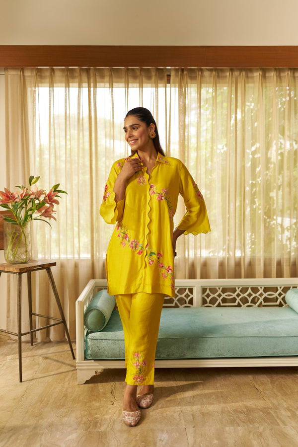 Sunshine Appliqué Bamber Silk Co-Ord Set