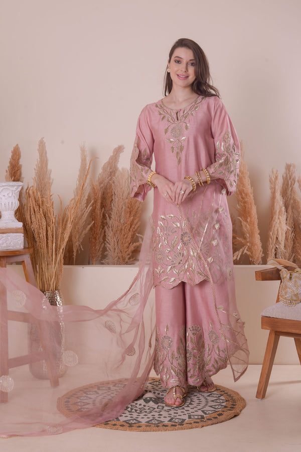 PINK PEONY OPULENCE  KURTA SET