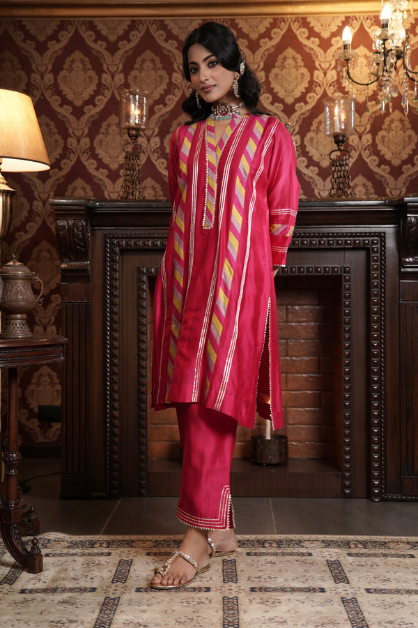 Ruby Pink Traditional Kurta and Pants